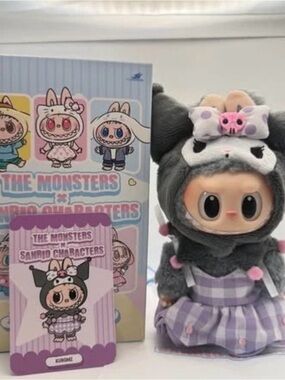 Kuromi x The Monsters Plush Doll — Gray and Lavender